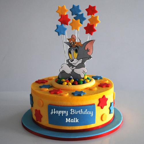 Write Name on Tom and Jerry Double Decker Birthday Cake