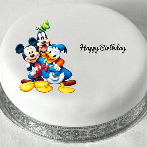 Disney Cartoon Characters Birthday Cake With Name