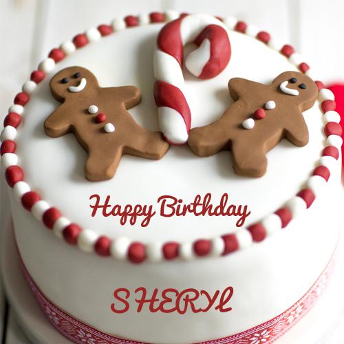 Write Name on Happy Birthday Gingerbread Cute Cake