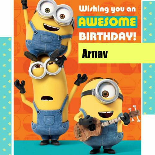 Happy Birthday Minion Theme Greeting With Your Name