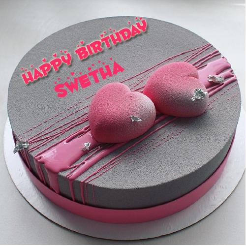 Romantic Couple Heart Birthday Wishes Cake With Name