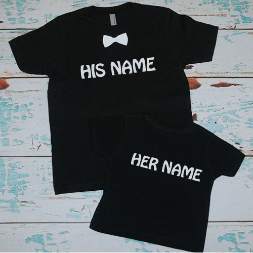 Write Love Couple Name on Beautiful Plain Black Tshirt