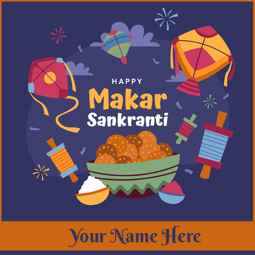 Makar Sankranti Kite Festival 2022 Greeting With Name