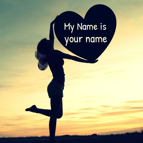 Write Name on Alone Girl Flying on Sky Greeting Card