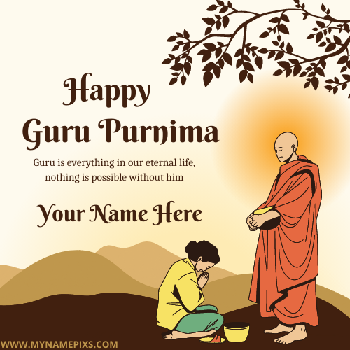 Guru Purnima 2022 Quote Greeting Card With Your Name