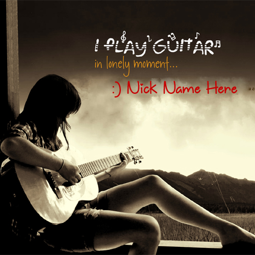Alone and Sad Girl Playing Guitar Profile NamePix