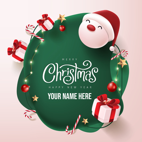 Sticker For Merry Christmas Festival Wishes With Name