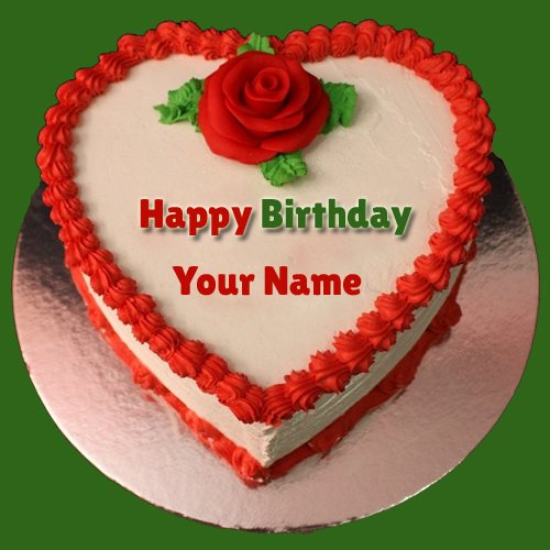 Happy Birthday Celebration Rose Cake With Your Name