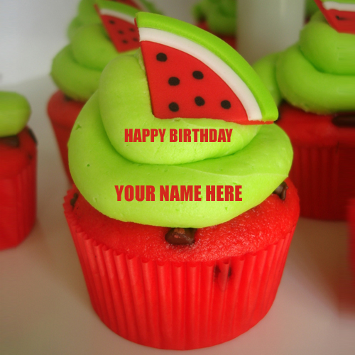 Watermelon Flavoured Fondant Buttercream Cake With Name