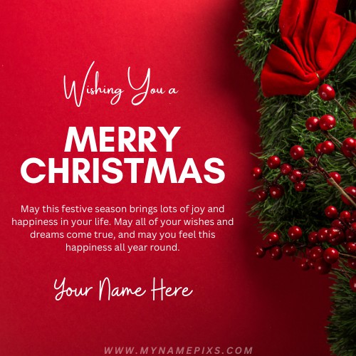 Wishing You a Merry Christmas Status Image With Name