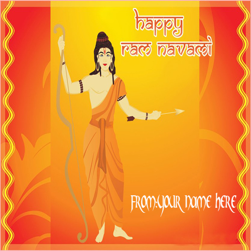Write Your Name On Happy Ram Navami Celebration Greetin