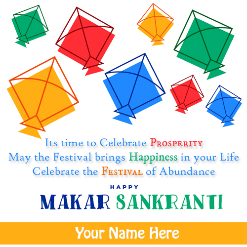 Happy Uttarayana 2021 Sankranti Kite Greeting With Name