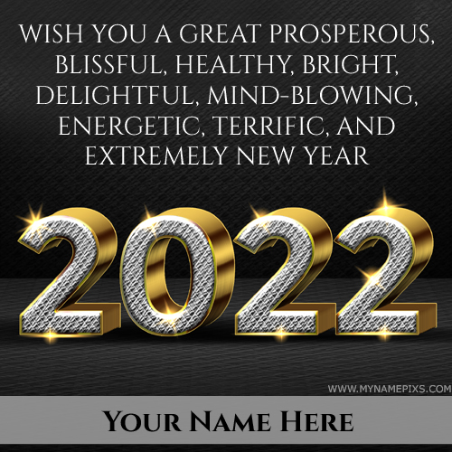 Happy New Year Wishes Greeting With 3D 2022 Text Effect