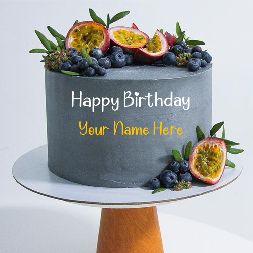 Delicious Fruit Theme Birthday Cake With Your Name