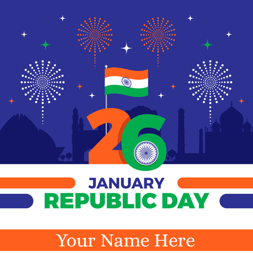 Write Name on Happy Republic Day 26th Jan Picture