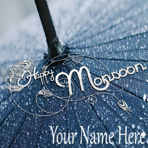 Write Your Name On Happy Monsoon Pic Online Free.
