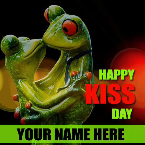 Happy Kiss Day Wishes Love Couple Greeting With Name