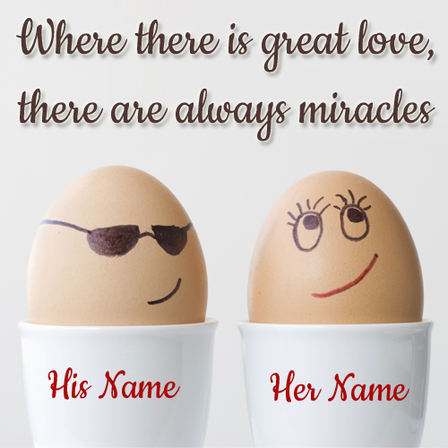 Cute Love Couple Name Greeting Card With Romantic Quote