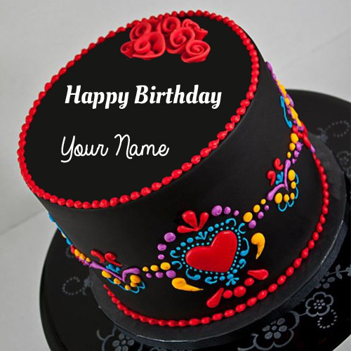 Write Name on Black Forest Designer Birthday Cake