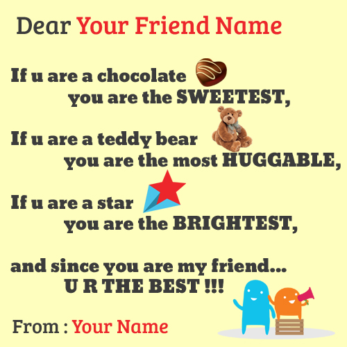 Cool Friendship Note Greeting With Your Name
