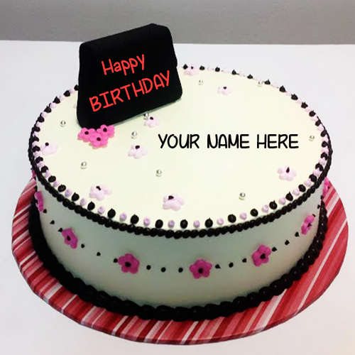 Write Name on Rainbow Flower Happy Birthday Cake