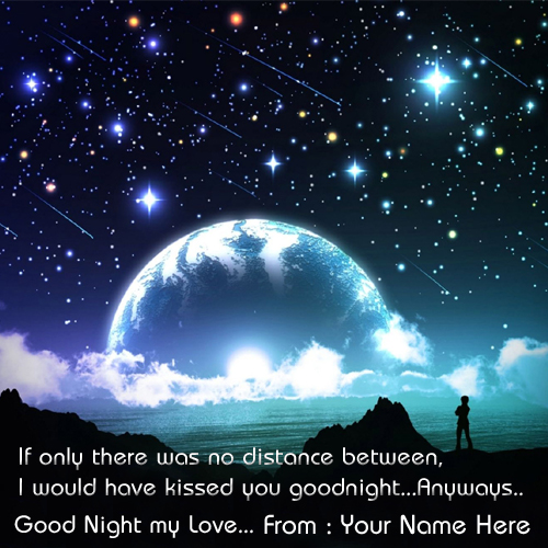 Write Name on Good Night My Love Quote Picture