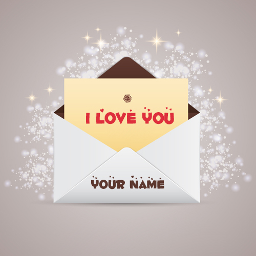 I Love You Cute Romantic Letter With Your Name