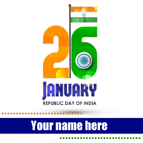 Republic Day 26th January Mobile Greeting With Name