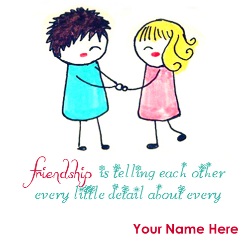 Write Name On Stylish Girls Friendship Pic With Quote
