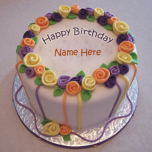 Hand Made Birthday Wishes Cake With Your Name