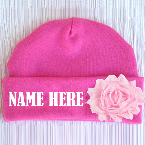 Cute Baby Girl Special Pink Cap With Your Name