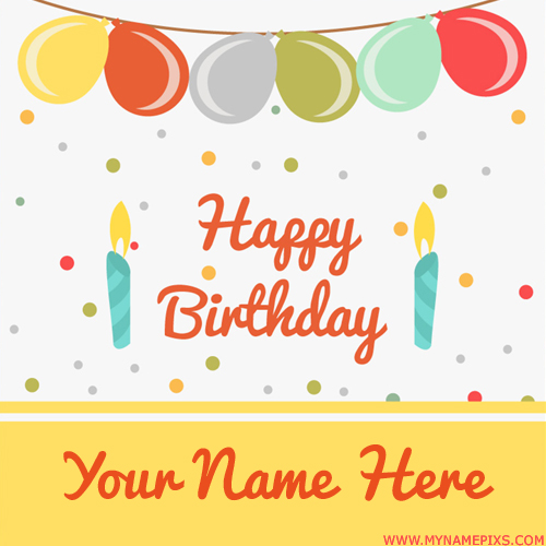 Beautiful Name Birthday Card Pic With Colorful Balloons