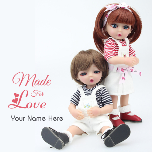 Write Name on Cute Dolls Couple Love Profile Picture