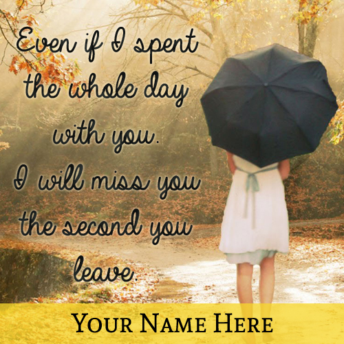 Write Name on Cute Alone Girl Miss You Quotes