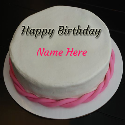 Beautiful Pink Birthday Cake For Girls With Her Name