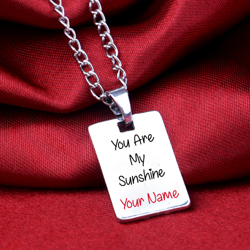 Write Name on Silver Plated Charm Pendant Necklace