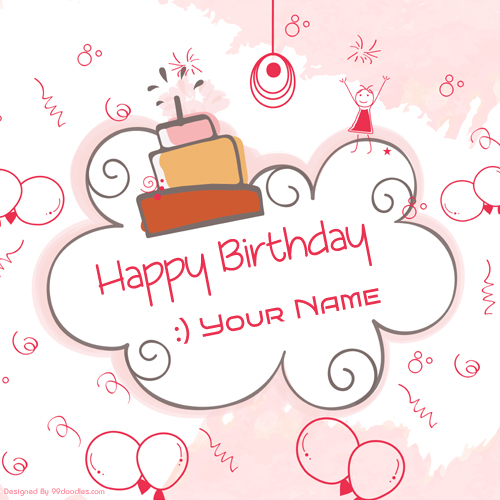 Write Name on Beautiful Greeting For Birthday Wishes