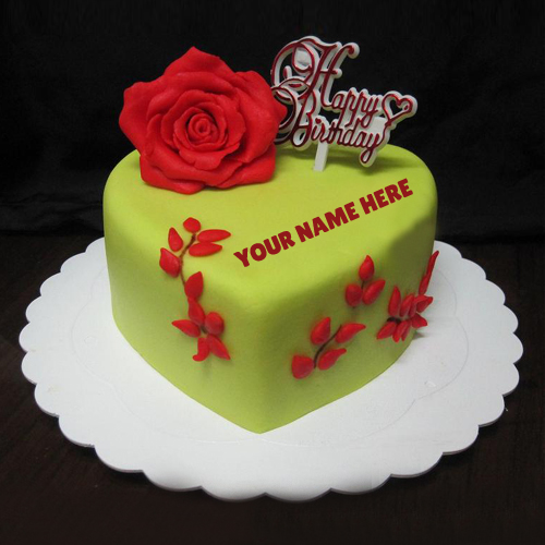 Write Name On Red Rose Birthday Cake Online Free 