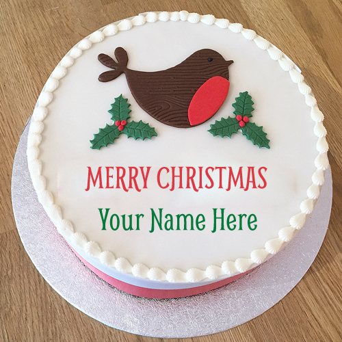 Merry Christmas Wishes Celebration Cake Pics With Name