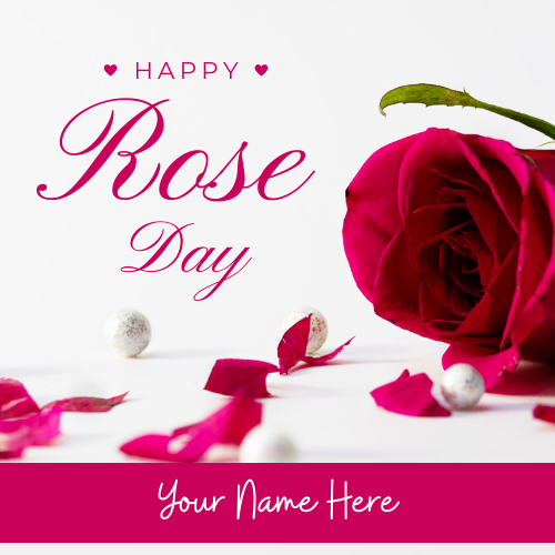 Happy Rose Day 2022 Valentine Greeting Card With Name