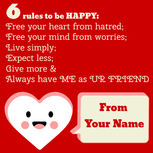 Be Happy Rules Funny Quote Pics With Your Name