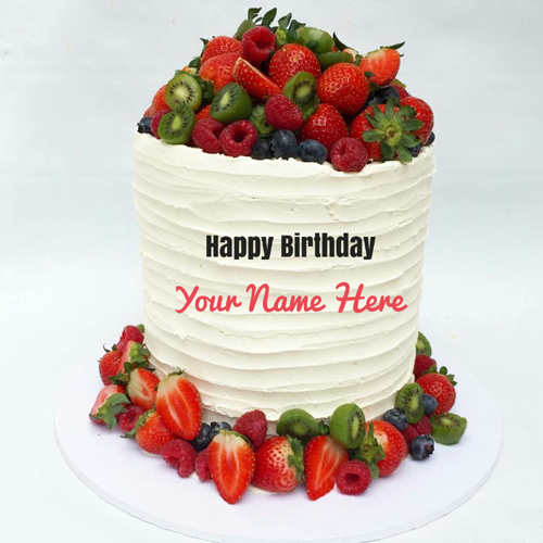 Happy Birthday Wishes Fresh Cherry Cake With Your Name