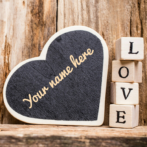 Print Name on I Love You Greeting With Beautiful Heart