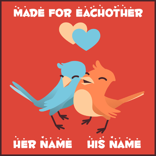 Loving Couple of Birds Cute Romantic Greeting With Name