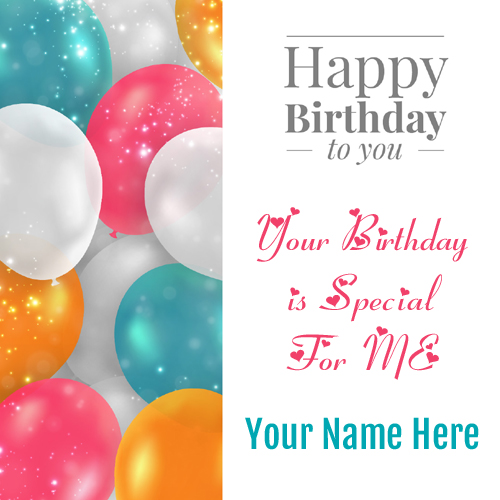 Happy Birthday Balloon Greeting With Quote and Name