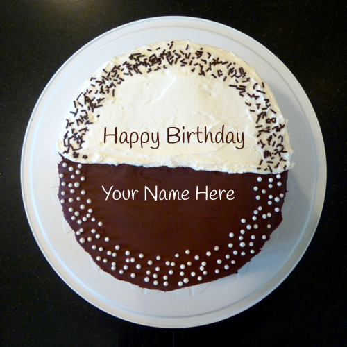Layered Cool Black Forest Birthday Cake With Your Name
