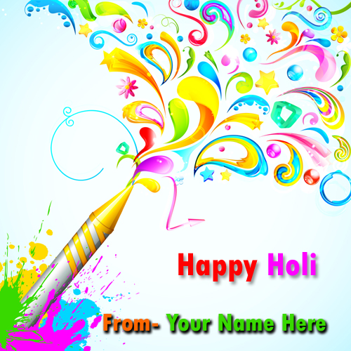 Write Name On Holi 2015 Celebration Whatsapp DP Online