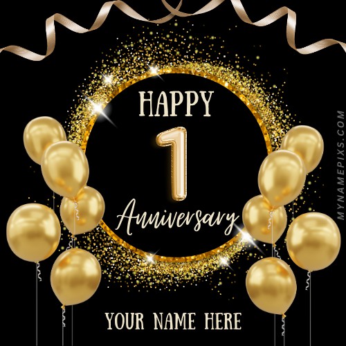 Happy First Anniversary Wishes Status Image With Name