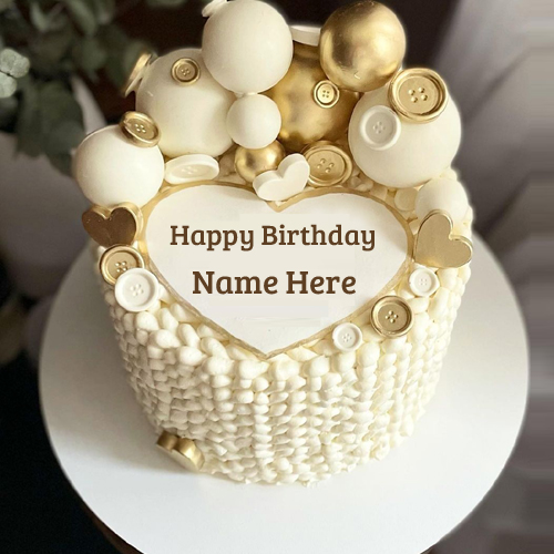 Double Layer Beautiful Name Birthday Wishes Cake