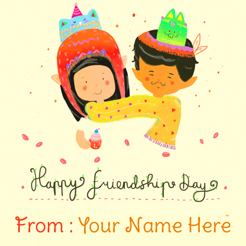 Write Your Name On Happy Friendship Day Cute Couple Pic
